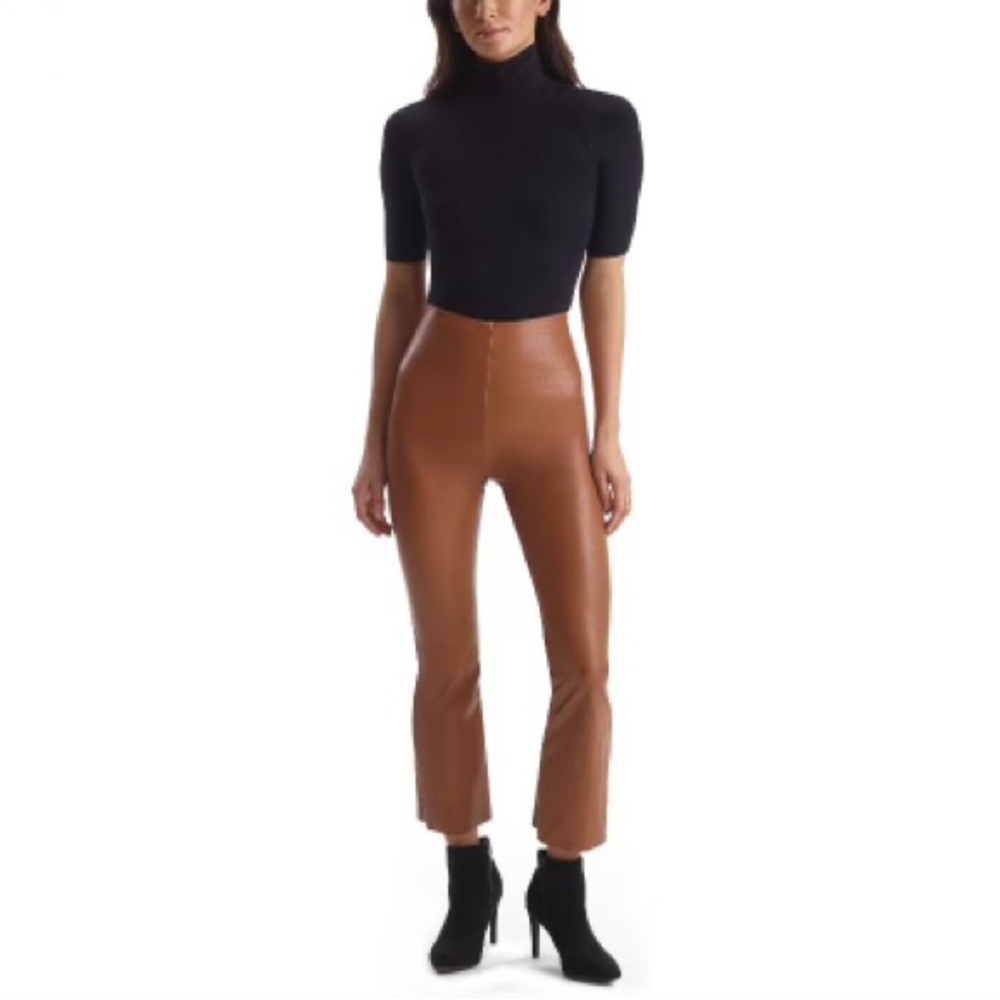 Commando Faux Leather Crop Flare Leggings NWT